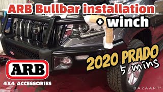 How to install ARB bull bar on Prado Hilux bull bar with winch Quick overview [upl. by Eelynnhoj]