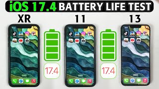 iOS 174 Battery Life Drain Test  iPhone XR vs iPhone 11 vs iPhone 13 BATTERY LIFE TEST in 2024 [upl. by Eibbor]