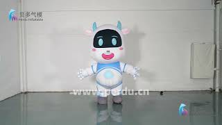 A cute cartoon cow custom inflatable mascot costume [upl. by Selrahc]