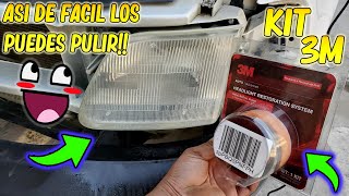 🟢TRUCO l COMO PULIR LOS FAROS DE UN AUTO CON KIT DE LA MARCA 3MKIT PULIDOR 3M CONTRA FAROS OPACOS😲 [upl. by Anthiathia974]