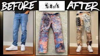 DIY  Custom ENDS REPAIR Bandana Distressed Denim  JULIUS [upl. by Shaya]