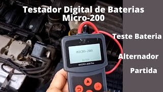 Teste Automotivo Bateria Partida e Carga do Alternador  Testador Digital Micro200 [upl. by Akeemat]