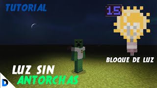 ✅COMO ILUMINAR SIN PONER ANTORCHAS CON EL BLOQUE LIGERO  LIGHTBLOCK EN MINECRAFT💡 [upl. by Geiger]