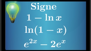 Trouver le signe dune expression avec des logarithmes ou des exponentielles  💡💡  IMPORTANT [upl. by Ainek128]