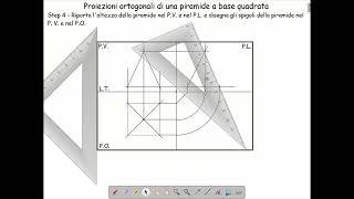 Proiezioni Ortogonali di una piramide a base quadrata [upl. by Zednanref]