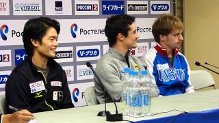 Rostelecom Cup 2014 Press conference after mens SP [upl. by Hsilgne996]