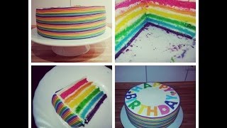 Sallys Regenbogentorte Rezept und Anleitung  Rainbowcake Recipe  Sallys Welt [upl. by Rigby]