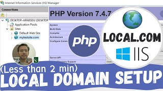 Local Domain Setup with IIS Manager  PHP SITE Less than 2 minutes  WebAppCoder [upl. by Adnawad]