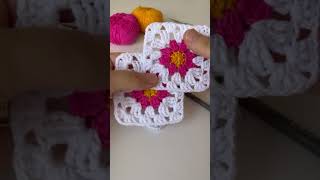 How to Crochet Flower Granny Square Motif  Easy Crochet Baby Blanket Pattern [upl. by Ettecul]