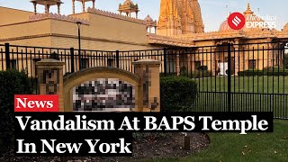 BAPS Temple Attack Indian Consulate Condemns Vandalism of Swaminarayan Temple in New York [upl. by Soirtemed]