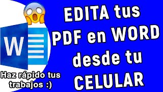 Como EDITAR un PDF en WORD desde el CELULAR [upl. by Namar281]