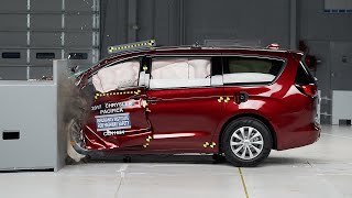 2017 Chrysler Pacifica driverside small overlap IIHS crash test [upl. by Guendolen]