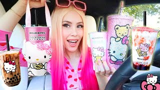 TRYING THE LIMITED EDITION HELLO KITTY BUBBLE TEA I Waited In Line For THREE HOURS [upl. by Towny681]