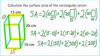 Surface Area of Prisms Pyramids and Cylinders [upl. by Selby]