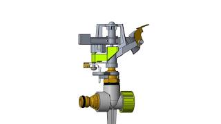 Basic operation of a garden sprinkler  Funcionamiento básico de un aspersor [upl. by Arihat]