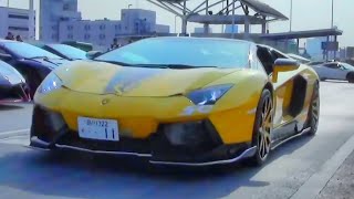 高級車「ランボルギーニ」が次々と加速していく動画 HD Amazing sound Lamborghinis in Japan [upl. by Eddra]