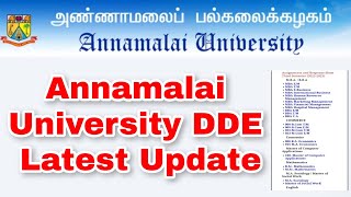 Annamalai University DDE Latest Updates 👍 [upl. by Yob]