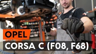 Hoe een vooraan stabilisatorstang vervangen op een OPEL CORSA C F08 F68 AUTODOCTUTORIAL [upl. by Lurlene]