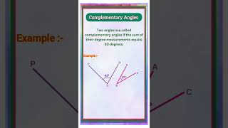 Complementary Angles  What are complementary angles shorts youtubeshorts [upl. by Orpah91]