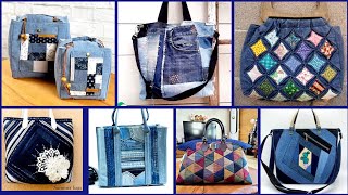 Most Beautiful Denim Handmade Recycled patch work design trending ideas2024 [upl. by Ellivnarg]