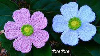 Crochet Potentilla Recta Flower I Crochet 5 Petals Flower I Crochet 3D Flower [upl. by Nileek]