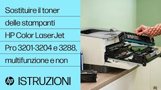 Sostituzione cartucce del toner  Stampanti HP Color LJ Pro 32013204 e 3288 multifunzione e non [upl. by Perlman]