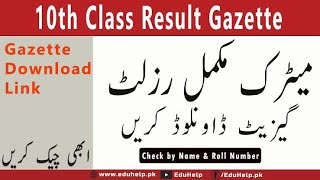 10th Class Gazette Result 2024 Punjab Board Download [upl. by Aivatco490]