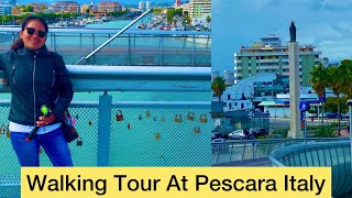 Walking Tour At Pescara Italy with hubbyPescaraBeachItaly2022 [upl. by Earb]