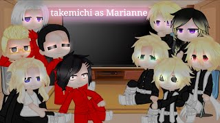 Tokyo revengers react to Takemichi as Marianne [upl. by Bozuwa]