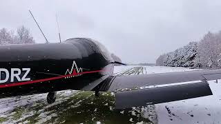 Skyleader 600  winter flying snowy runway [upl. by Narbig]