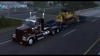 American Truck Simulator Kenworth W900 Daycab With A Bulldozer [upl. by Vescuso987]