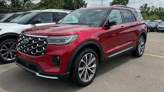 2025 Ford Explorer Platinum in Rapid Red Metallic Full Walk Around [upl. by Lovering]