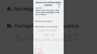 NEET Chemistry First Step in the Electrophilic Addition of HBr to an Alkene  hydrocarbons [upl. by Audris419]