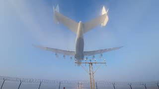 9012022 Antonov An225 Mriya landing in the fog at Rzeszow Airport [upl. by Solegnave]