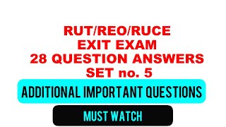 COC Revalidation for all Engineers  RUT  REO  RUCE  Exit exam questions amp answers  SET no 5 [upl. by Sebastian]