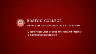 QuestBridge Class of 2028 Financial Aid Webinar amp Community Introduction  Admission Webinar [upl. by Ikciv]