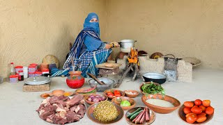 Daal gosht recipe daal gosht banane ka tareeqa how to make daal gosht with rice salad 🥗 village [upl. by Yerfoeg]