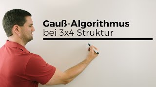 GaußAlgorithmus bei 3X4 Struktur Teil 2 Gleichungssysteme lösen Mathe by Daniel Jung [upl. by Ezalb244]