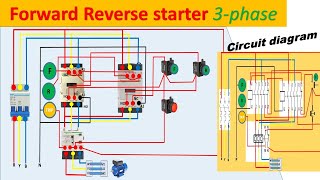 Forward Reverse Starter for 3 phase Motor  reverse forward motor control wiring [upl. by Ruamaj]