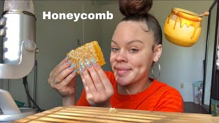 ASMR EATING RAW HONEYCOMB Sticky Satisfying Sounds [upl. by Reyem]