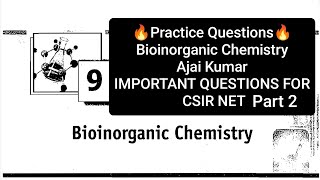 Practice Question  Bioinorganic Chemistry  AJAI KUMAR  CSIR NET  IIT GATE  IIT JAM  TIFR [upl. by Kassaraba102]