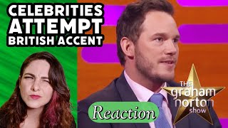 American Reacts  CELEBRITIES ATTEMPTING BRITISH ACCENTS  The Graham Norton Show ⭐️ [upl. by Pasquale952]