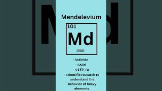 Mendelevium  Elements series part101🧪 science stem learning [upl. by Cud656]