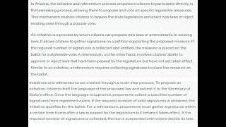 Discuss the initiative and referendum process in Arizona [upl. by Notwal619]