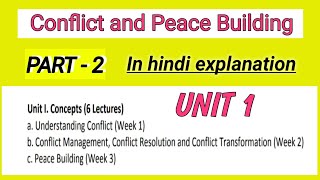 conflict and peace building  unit 1 peace building  part 2 in hindi [upl. by Ahcrop136]