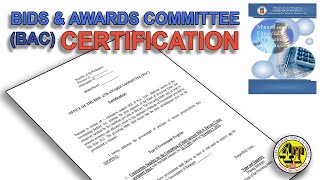 Bids amp Awards Committee BAC CERTIFICATION  BARANGAY ACCOUNTING [upl. by Cari]