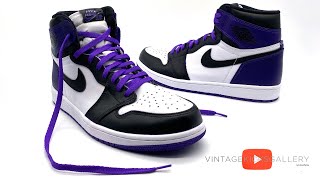 Air Jordan Court Purple 20 Custom 2020 Jordan 1 Black Toe x Court Purple [upl. by Aihselef]