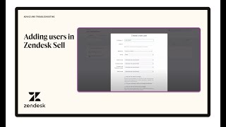 Adding users in Zendesk Sell [upl. by Lamaj]