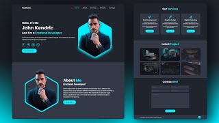 Build a Complete Responsive Personal Portfolio Website using HTML CSS Javascript [upl. by Fishback]