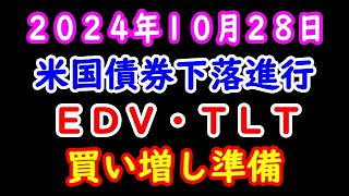 米国債券下落 ＥＤＶ・ＴＬＴ買う準備 ２０２４年１０月２８日 [upl. by Dibb]